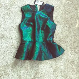 Metallic peplum top